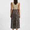Lined skirt in plissé tulle