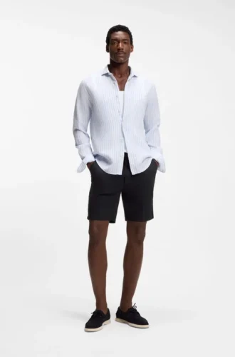 Linen-blend shorts in a modern fit