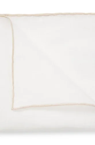 Linen pocket square with contrast border