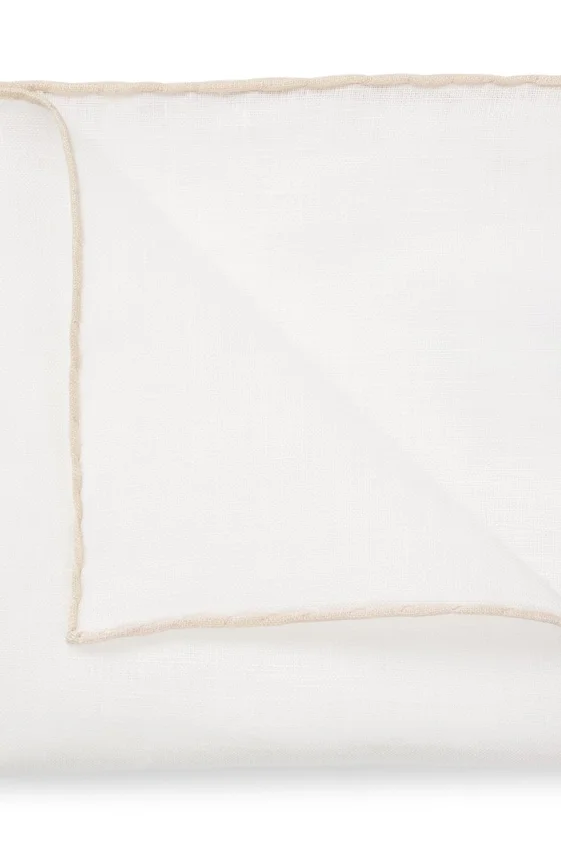 Linen pocket square with contrast border Linen pocket square with contrast border