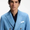 Linen pocket square with contrast border Linen pocket square with contrast border