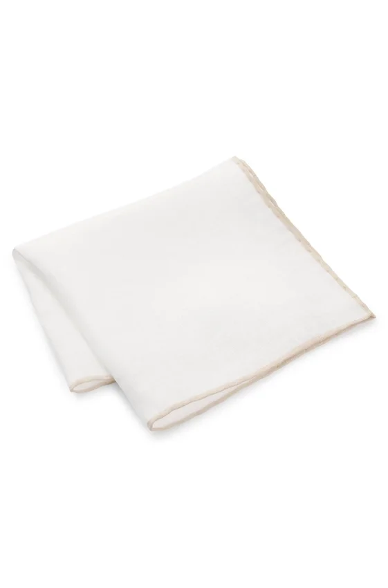 Linen pocket square with contrast border Linen pocket square with contrast border
