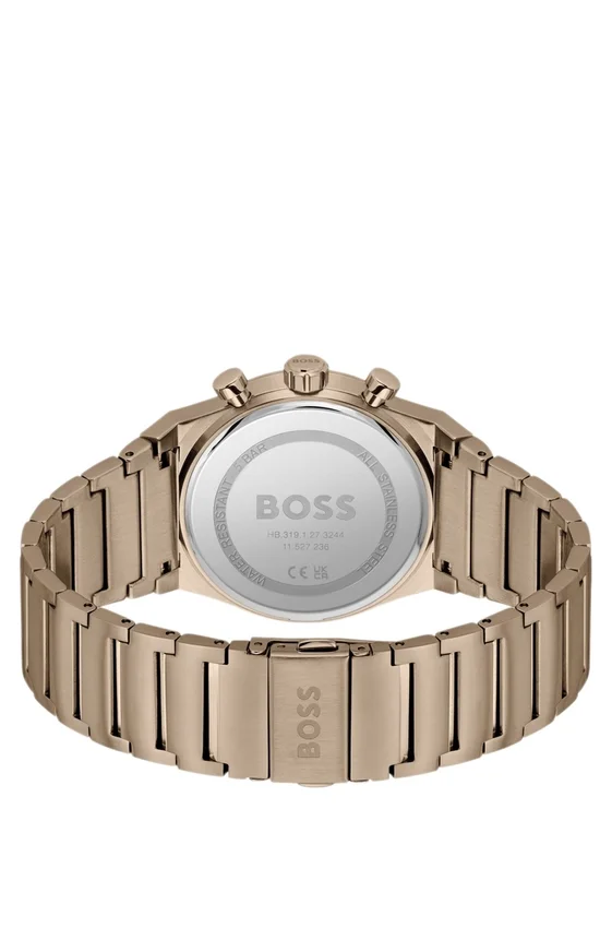 Link-bracelet chronograph watch in gold-tone steel Link-bracelet chronograph watch in gold-tone steel