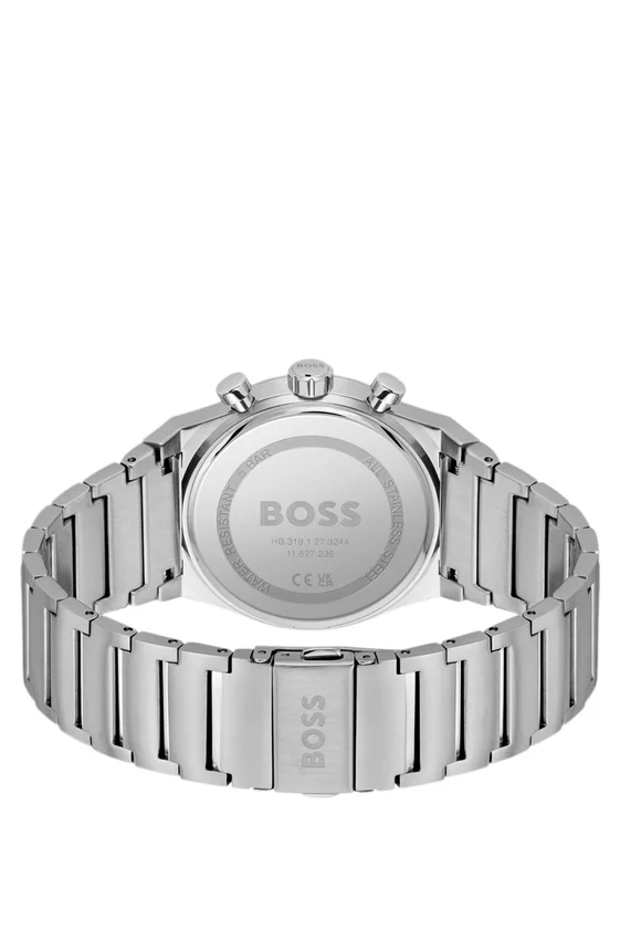 Link-bracelet chronograph watch in silver-tone steel Link-bracelet chronograph watch in silver-tone steel