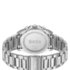Link-bracelet chronograph watch with blue textured dial