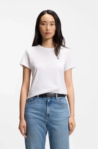 Logo-artwork slim-fit T-shirt in cotton jersey