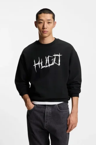 Logo-artwork sweatshirt in cotton terry