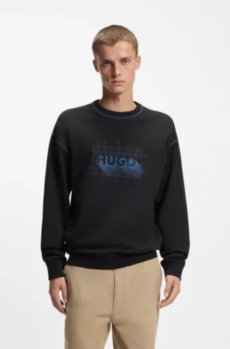 Logo-artwork sweatshirt in cotton terry