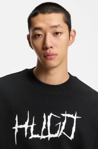 Logo-artwork sweatshirt in cotton terry