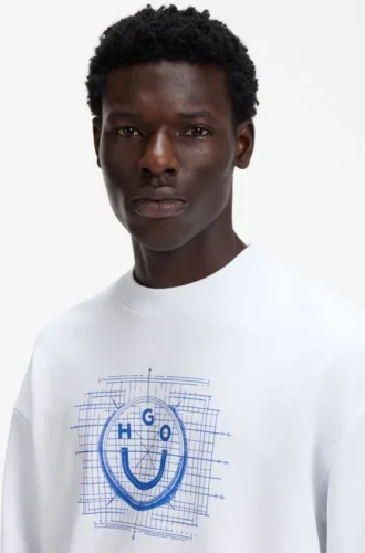 Logo-artwork sweatshirt in cotton terry