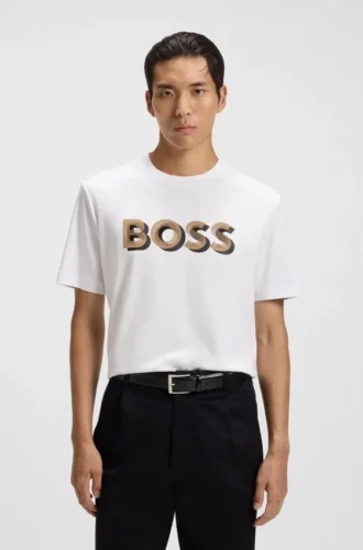 Logo-artwork T-shirt in mercerised cotton