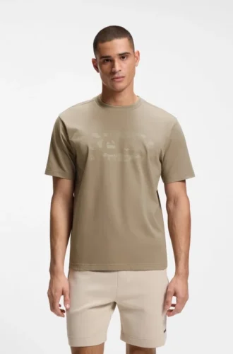 Logo-artwork T-shirt in stretch cotton