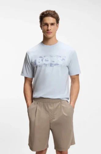 Logo-artwork T-shirt in stretch cotton