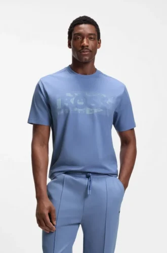 Logo-artwork T-shirt in stretch cotton