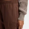Logo-artwork tracksuit bottoms in cotton terry