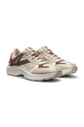 Logo-backtab trainers with open-mesh details
