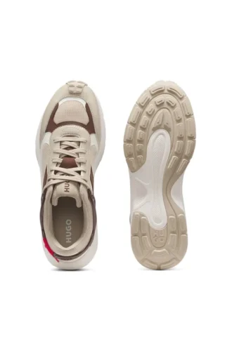 Logo-backtab trainers with open-mesh details