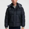 Logo-badge jacket with water-repellent finish