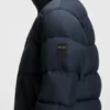 Logo-badge jacket with water-repellent finish
