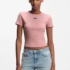 Logo-badge slim-fit T-shirt in stretch cotton
