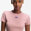 Logo-badge slim-fit T-shirt in stretch cotton