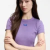 Logo-badge slim-fit T-shirt in stretch cotton