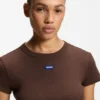 Logo-badge slim-fit T-shirt in stretch cotton