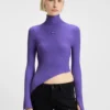 Logo-badge sweater with asymmetric him