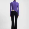 Logo-badge sweater with asymmetric him