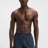 Logo-badge swim shorts with degradé monogram print