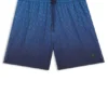 Logo-badge swim shorts with degradé monogram print