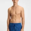 Logo-badge swim shorts with stripe