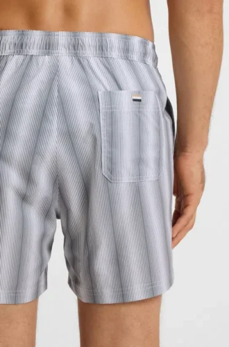 Logo-badge swim shorts with stripe