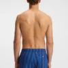 Logo-badge swim shorts with stripe