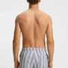 Logo-badge swim shorts with stripe