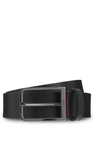 Logo-buckle belt in Italian leather