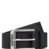 Logo-buckle belt in leather