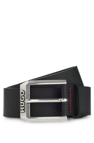 Logo-buckle belt in leather