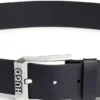 Logo-buckle belt in leather
