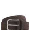 Logo-buckle belt in woven suede Logo-buckle belt in woven suede