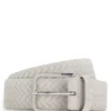 Logo-buckle belt in woven suede Logo-buckle belt in woven suede
