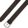 Logo-buckle belt in woven suede Logo-buckle belt in woven suede