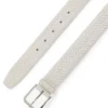 Logo-buckle belt in woven suede Logo-buckle belt in woven suede