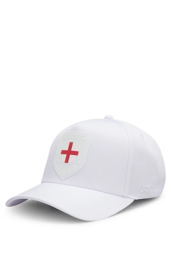 Logo cap in lustrous twill with country-flag badge Logo cap in lustrous twill with country-flag badge