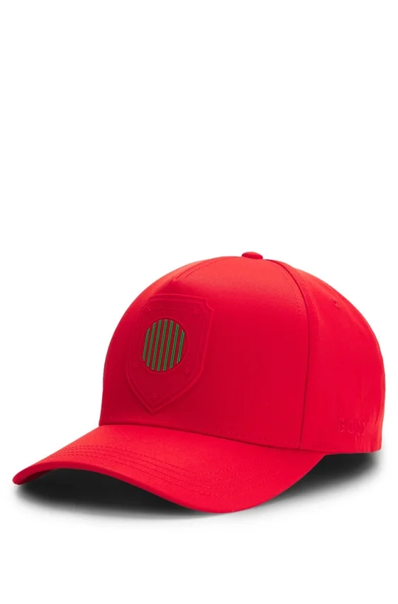 Logo cap in lustrous twill with country-flag badge Logo cap in lustrous twill with country-flag badge