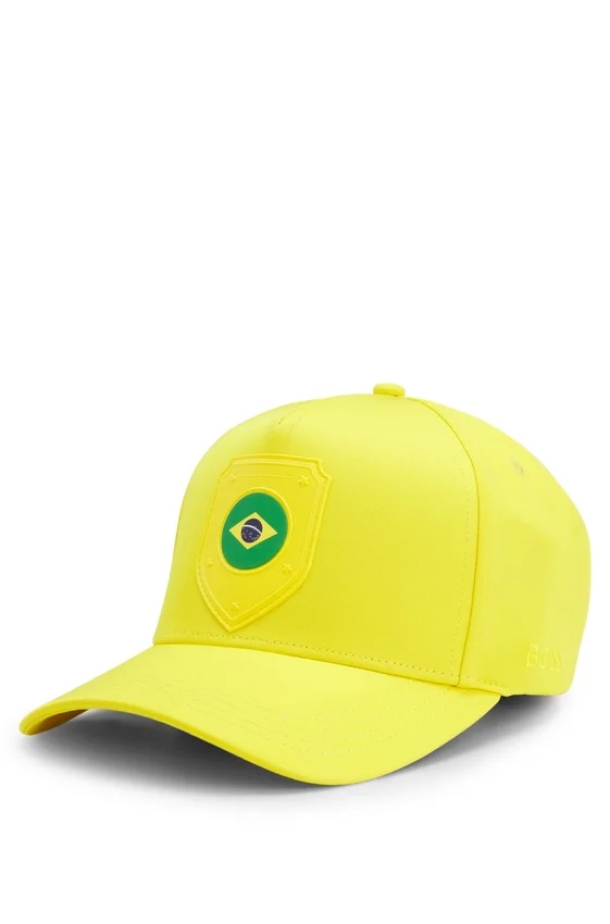 Logo cap in lustrous twill with country-flag badge Logo cap in lustrous twill with country-flag badge