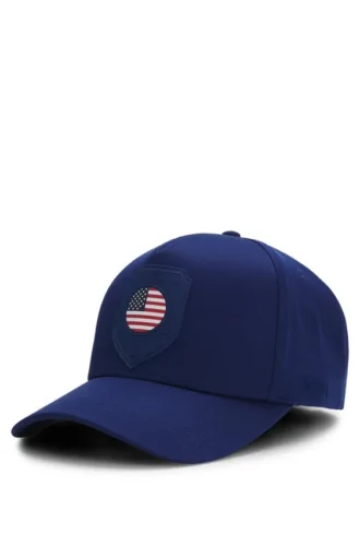 Logo cap in lustrous twill with country-flag badge Logo cap in lustrous twill with country-flag badge