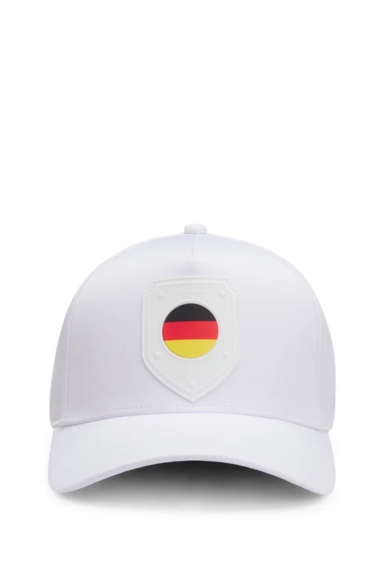 Logo cap in lustrous twill with country-flag badge Logo cap in lustrous twill with country-flag badge