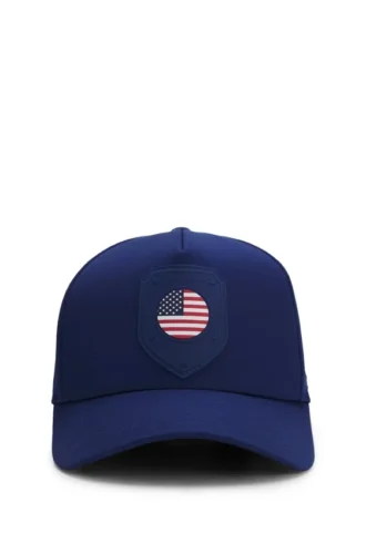 Logo cap in lustrous twill with country-flag badge Logo cap in lustrous twill with country-flag badge