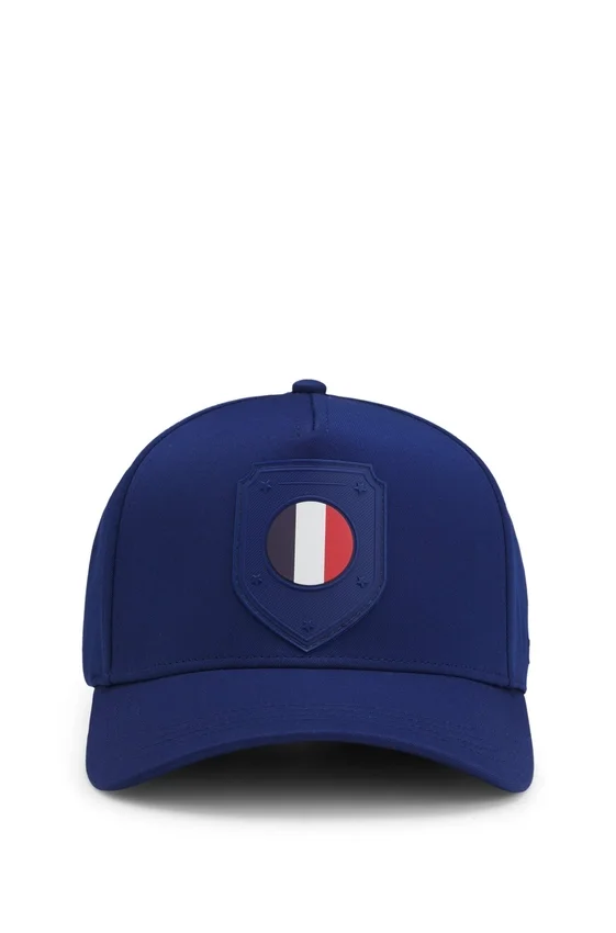 Logo cap in lustrous twill with country-flag badge Logo cap in lustrous twill with country-flag badge